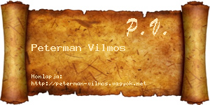 Peterman Vilmos névjegykártya