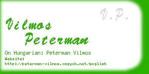 vilmos peterman business card